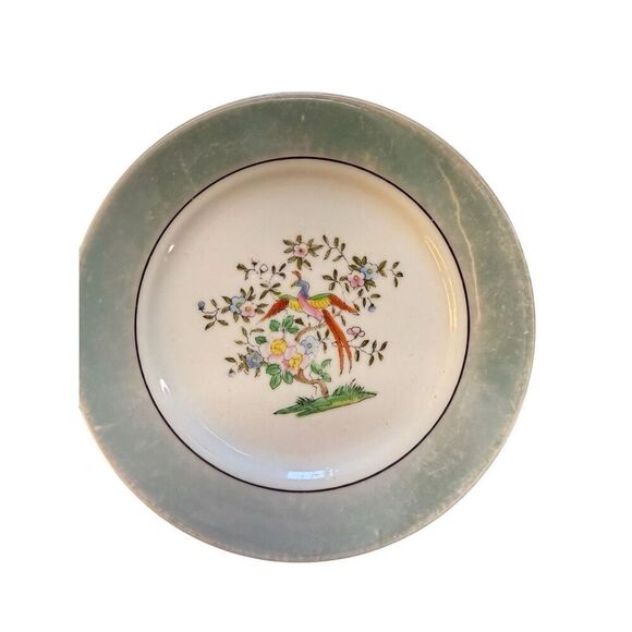 Vintage Noritake Morimura Lusterware Bird Of Paradise Saucer Plates 5 Piece Set - Picture 2 of 10